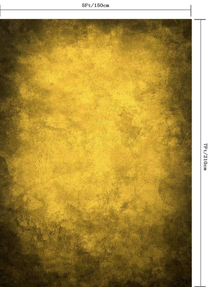 CapiSco 5X7FT Retro Abstract Yellow Portrait Backdrop Photography Portrait Abstract Background for Newborn Baby Child Adult Portrait Seamless Photo Headshot Props Photo Studio Backdrop SCO181A - Image 2